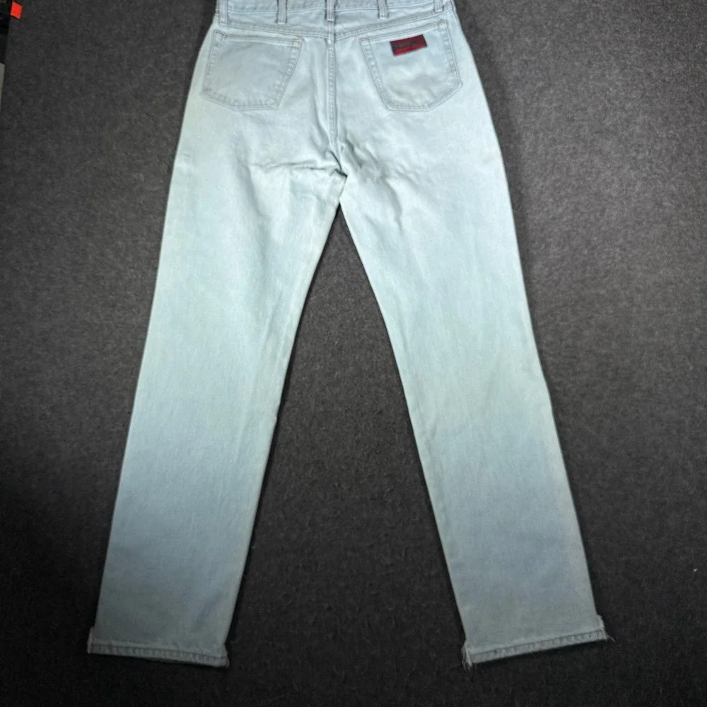 Wrangler 20X Vintage Mens Light Wash Straight Leg Denim Jeans Made in USA 34x32